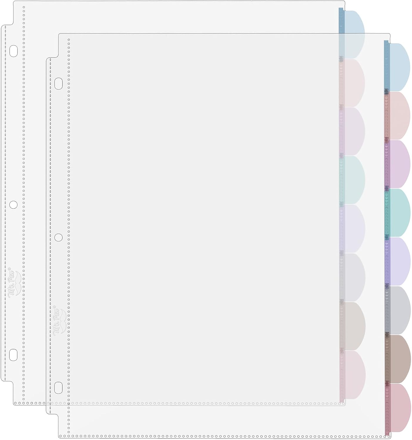 Tab Divider A4 - A4 Transparante Bladbeschermers met Tabbladen, 8