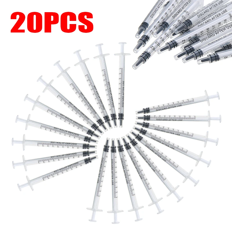 Gel Refill Pack - 20PCS Lab Dedicated 1ml Plastic Wegwerpspuit
