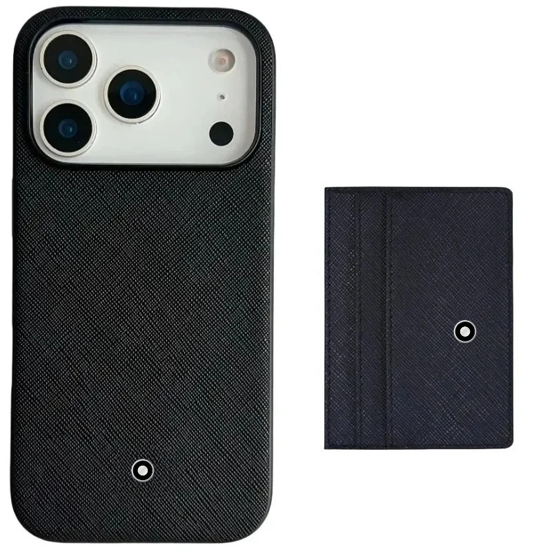 Index Card Holder - Minimalistische zakelijke leren hoes voor iPhone