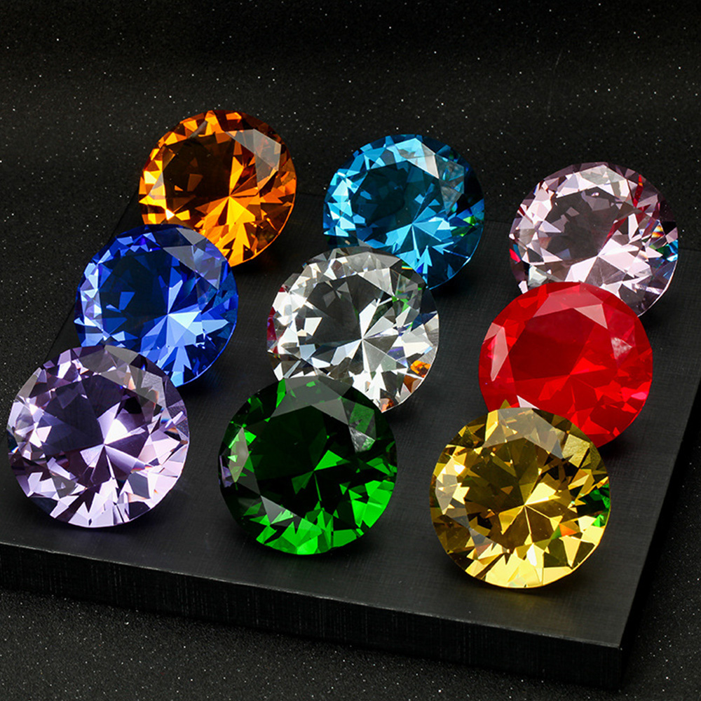 Paper Weight Crystal - 10-kleuren kristal diamantvormige presse-papier decoratief geslepen