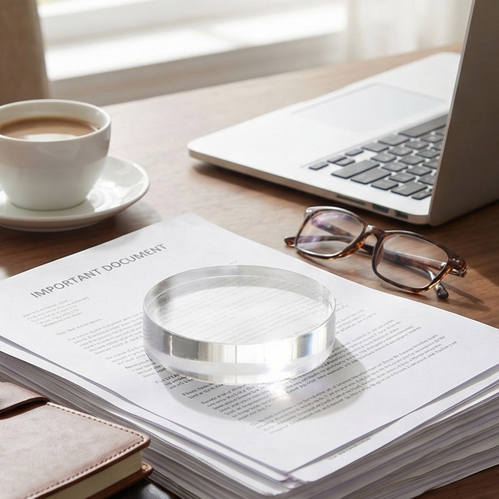 Rond kristallen presse-papier  - Book Weight Glass recensie en prijs